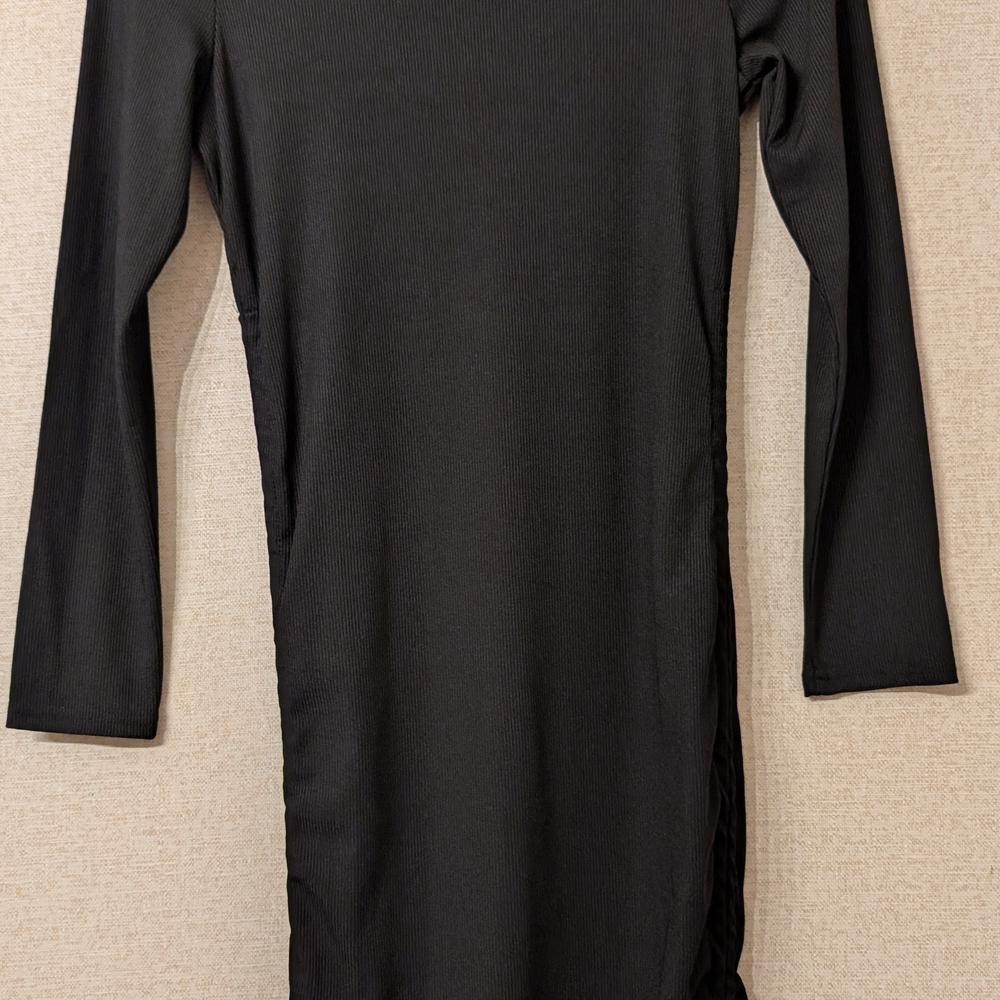 SHEIN Black Ribbed Dress